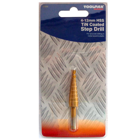 4-12mm HSS Tin Coated Step Drill