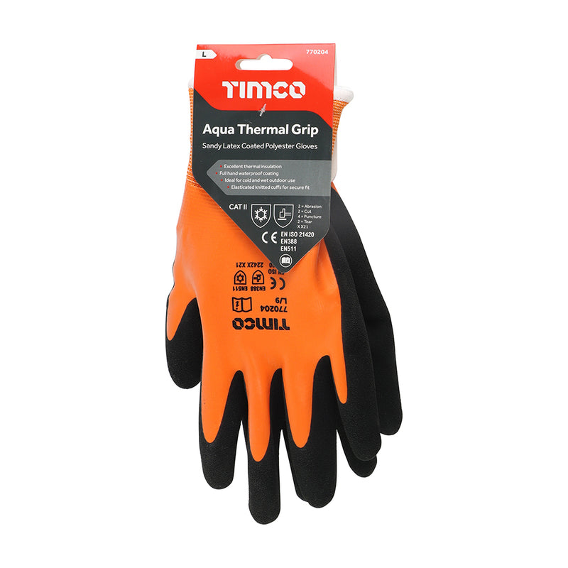 Aqua Thermal Grip Sandy Latex Coated Polyester Gloves M
