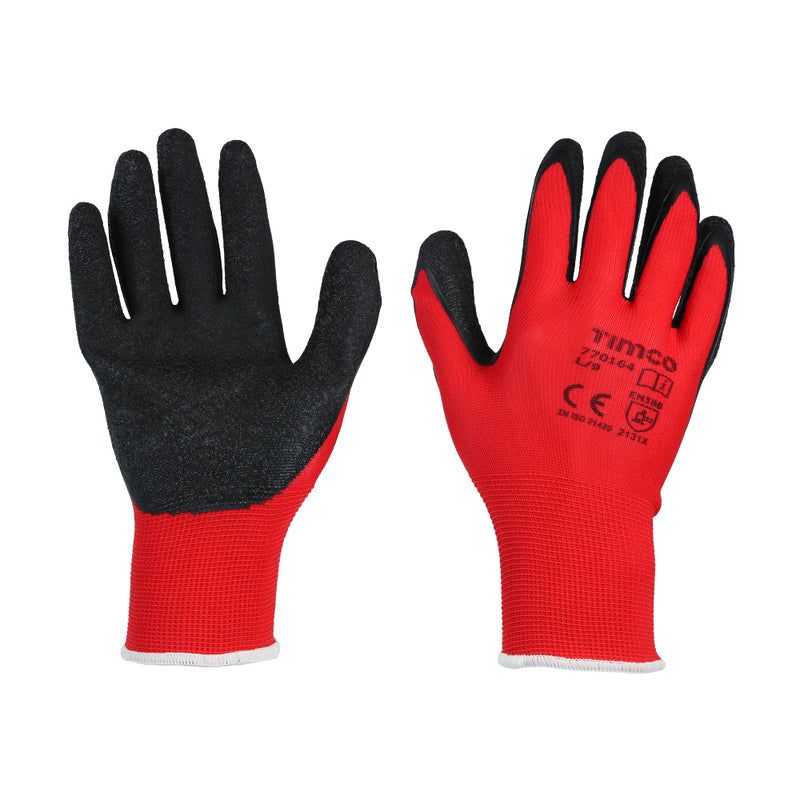 Light Grip Crinkle Latex Coated Polyester Gloves M