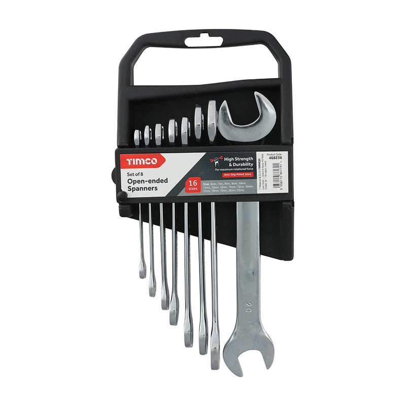Open Ended Spanners (Set Of 8)