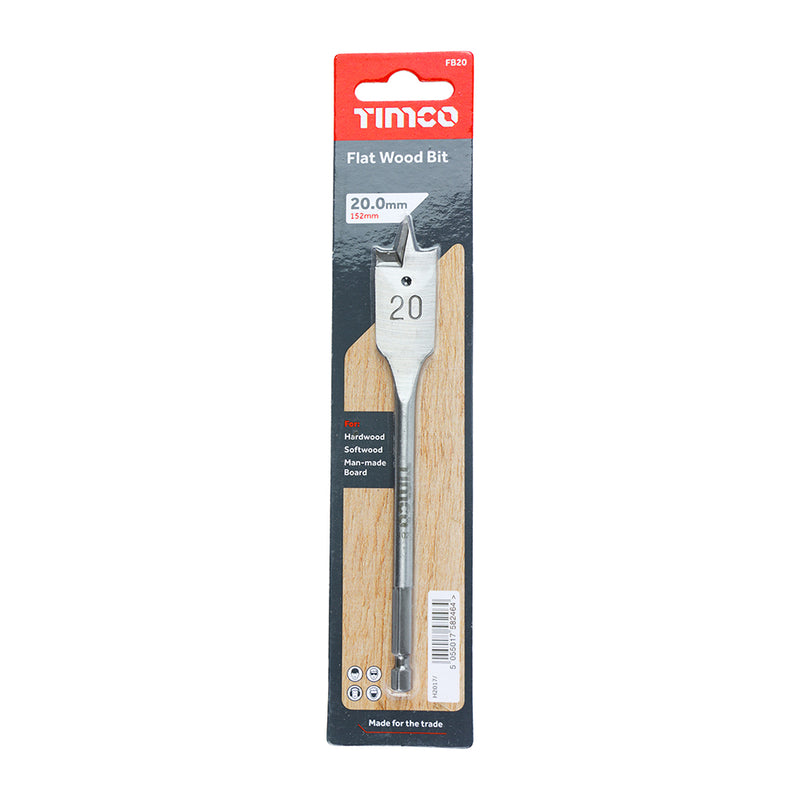 Flat Wood Bit 20mm x 152mm