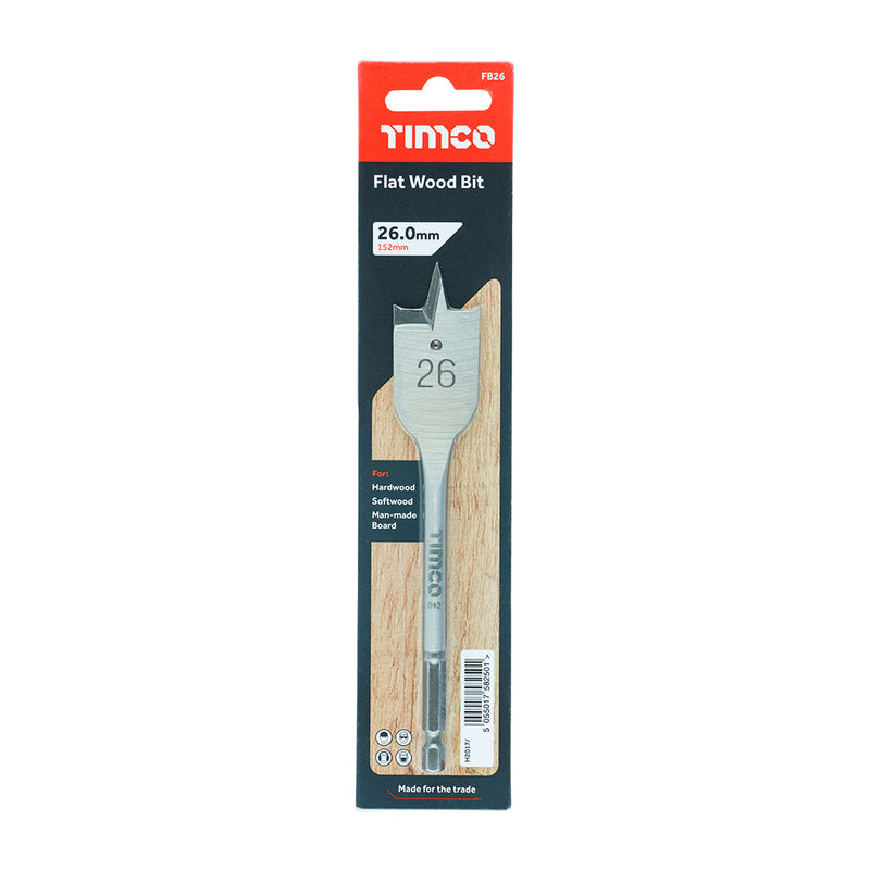 Flat Wood Bit 26mm x 152mm