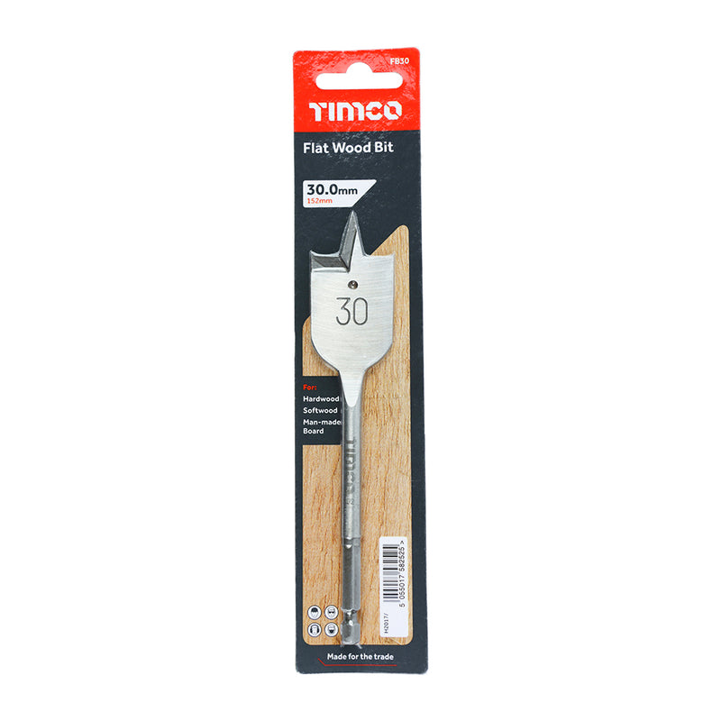 Flat Wood Bit 30mm x 152mm