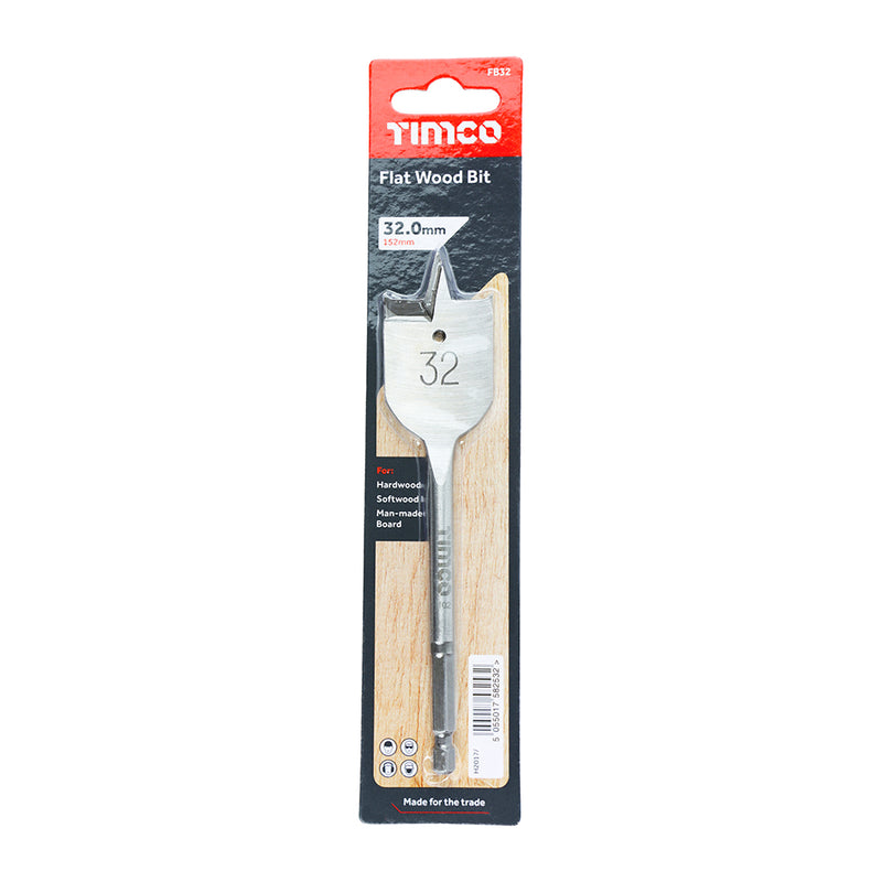 Flat Wood Bit 32mm x 152mm