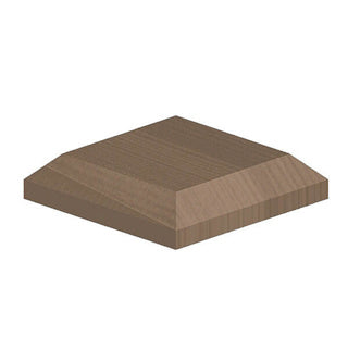 120 x 120 x 26mm Wooden Post Caps for 4'' Posts Brown Treated