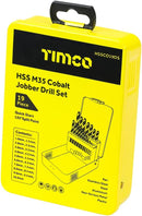 Timco HSS M35 Coalt Jobber Drill Set 19pc