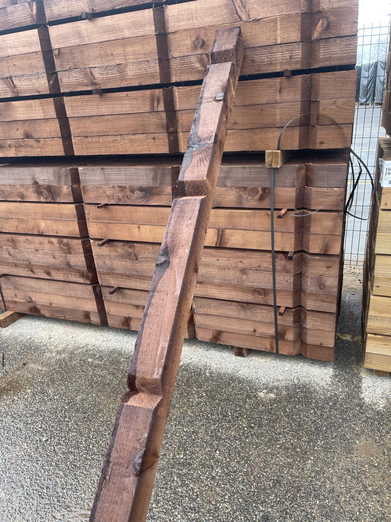 100mm x 100mm Brown Pressure Treated 3 Notched Posts (4x4)