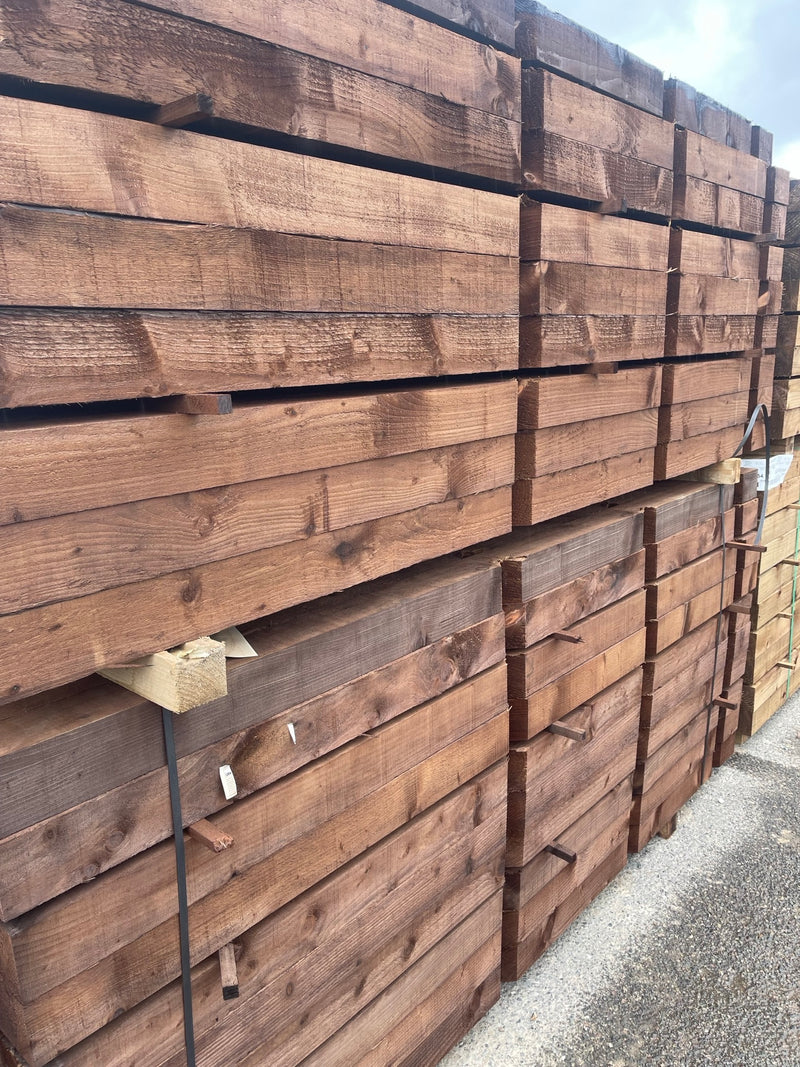 100mm x 100mm Brown Pressure Treated 3 Notched Posts (4x4)